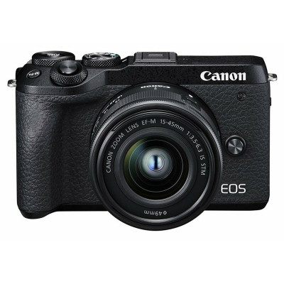 Фотоаппарат CANON EOS M6 II 15-45 IS STM Black + видоискатель EVF-DC2 (3611C053)