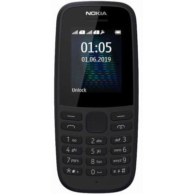 Nokia 105 Single Sim 2019 Black NOCHGR Nokia 105 Single Sim 2019 Black NOCHGR