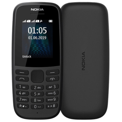 Nokia 105 Single Sim 2019 Black NOCHGR