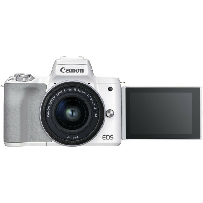 Фотоаппарат Canon EOS M50 Mark II + 15-45 мм f/3.5-6.3 IS STM (White) (4729C028)