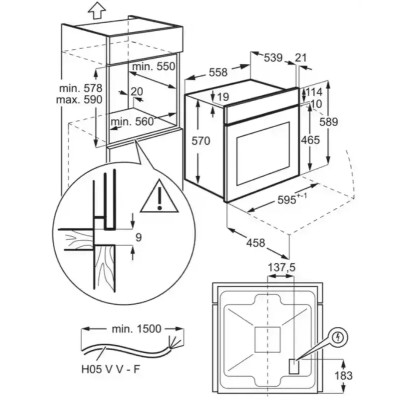 Духовой шкаф электрический ELECTROLUX EOF3H50BK