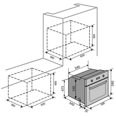 Духовой шкаф электрический VENTOLUX CALGARY