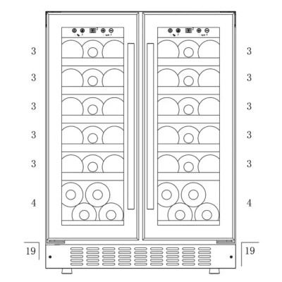 Винный шкаф Amica FWC 30201 B (WCF2V60B38.1)