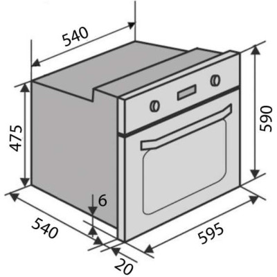 Духовой шкаф газовый VENTOLUX LAS VEGAS 6 TC ESG R (BK)