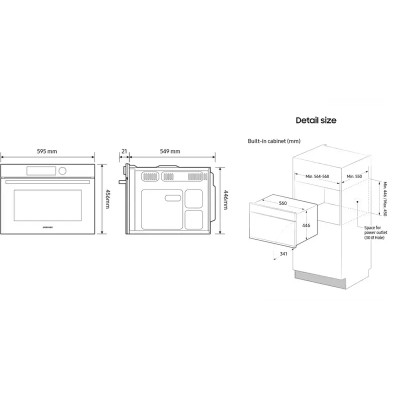 Духовой шкаф электрический Samsung NQ5B6753CAN/WT с Microwave Combi