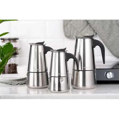 Гейзерная кофеварка Ardesto Gemini Apulia, 0.2л, 4 чашки, нержавеющая сталь